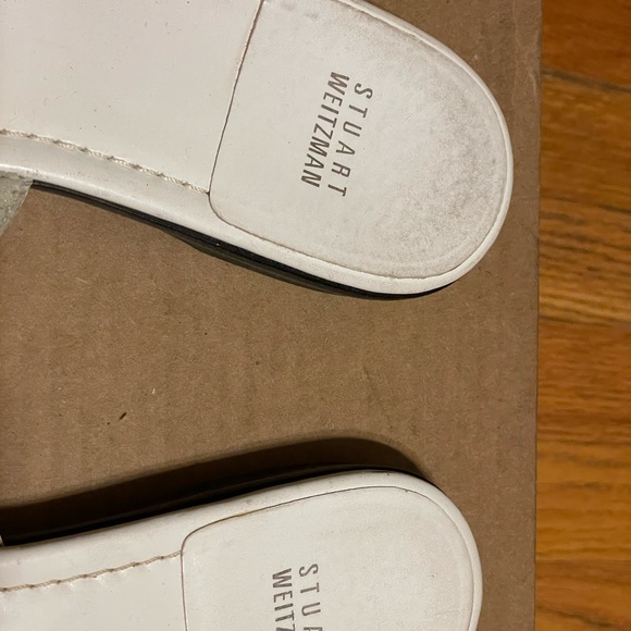 Stuart Weitzman White Leather Sandals USED - Picture 4 of 7
